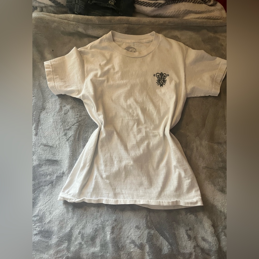 White T-Shirt with Black Graphic